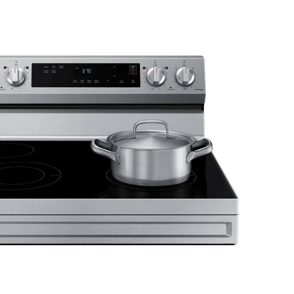 Samsung NE63A6515SS – 30-inch Smart Electric Range, Convection + Air Fry, 6.3 cu. ft., Stainless Steel - New/Open Box
