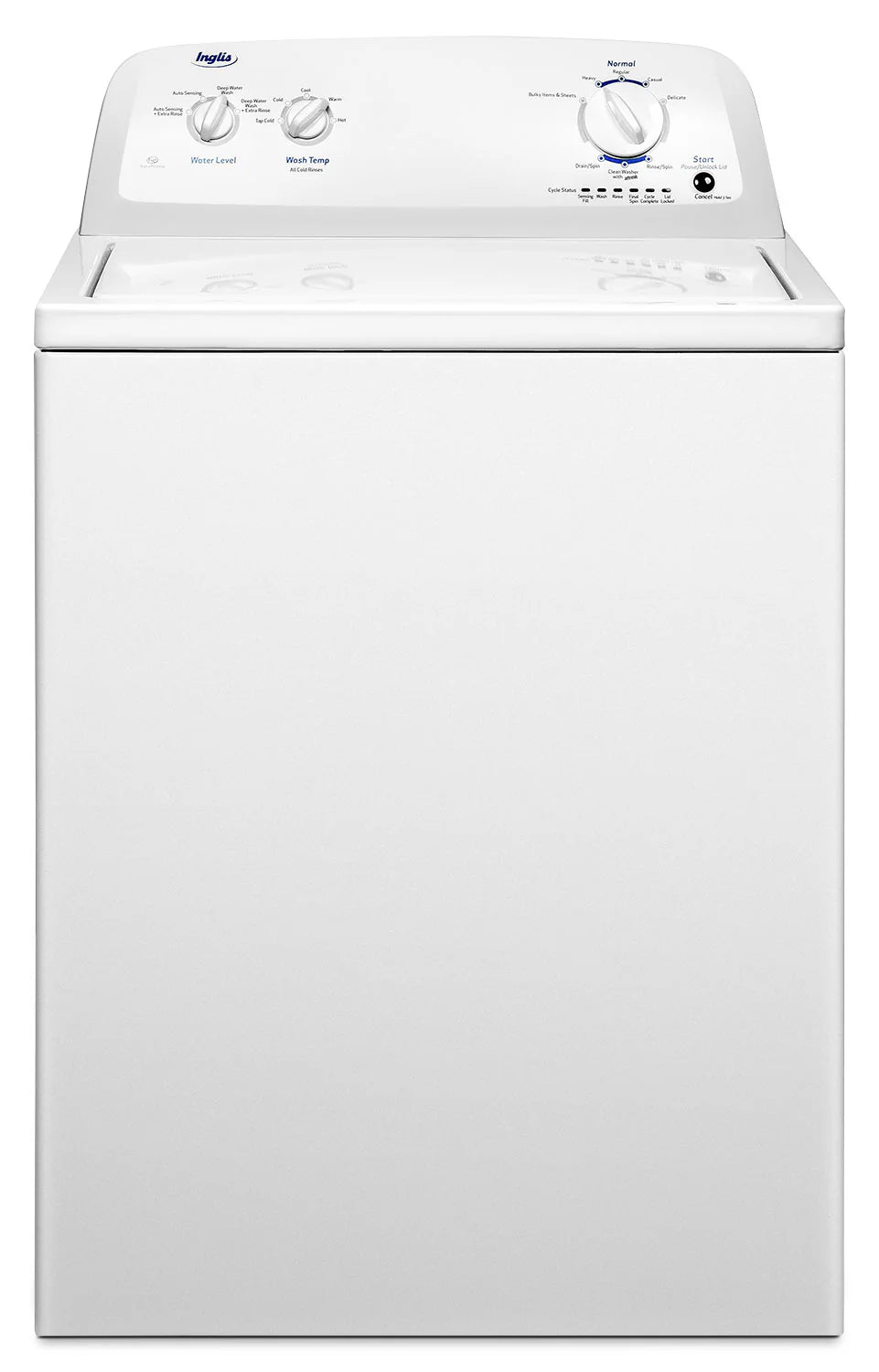 Inglis 27-inch Top Load Washer and Electric Dryer Combo, 4.4 cu. ft. and 6.5 cu. ft. Capacity, Classic White Finish - New/Open Box