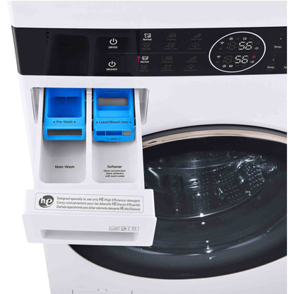 Ensemble laveuse et sécheuse superposées à chargement frontal avec commandes centrales LG – WKE100HWA