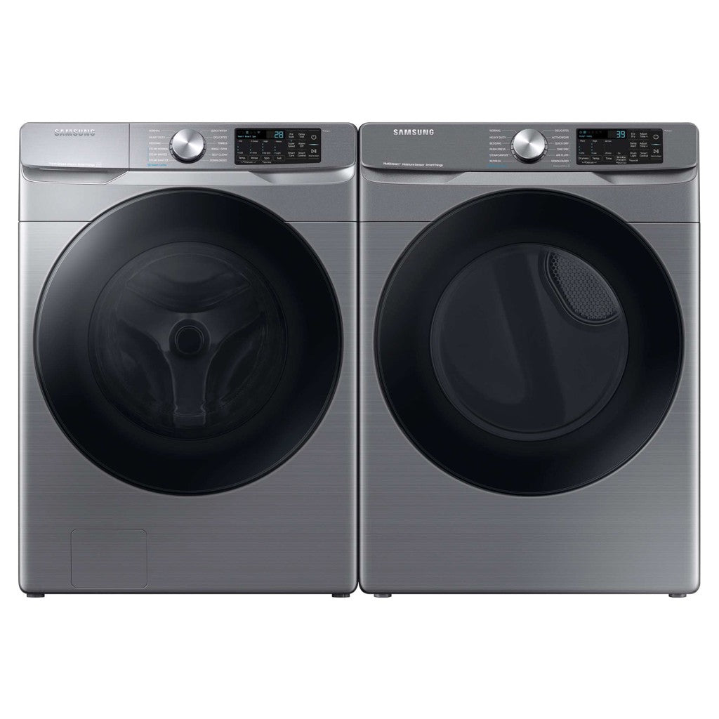 Ensemble laveuse à chargement frontal et sécheuse électrique Samsung – WF45B6300AP & DVE45B6300P (Finition Platinum) - Neuf/Boîte ouverte