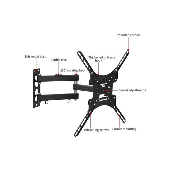Heavy Duty TV Wall Mount - Full Motion 180° for 14" to 55" Screens