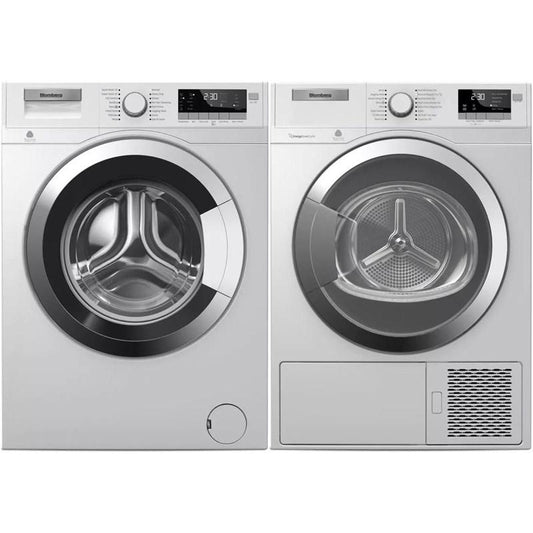 Ensemble laveuse à chargement frontal et sécheuse électrique Blomberg - WM98400SX & DHP24412W