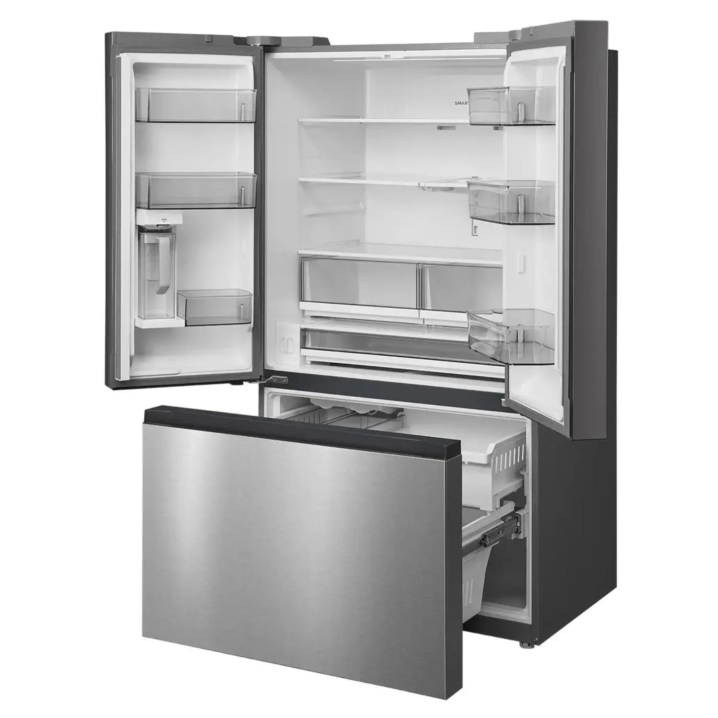 Midea 26,5 pi³ Réfrigérateur porte française profondeur comptoir 36 pouces – Modèle MRF27I4BST - Acier inoxydable - Neuf/Boîte ouverte