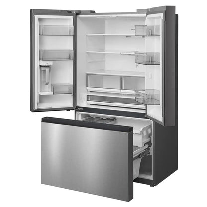 Midea 26,5 pi³ Réfrigérateur porte française profondeur comptoir 36 pouces – Modèle MRF27I4BST - Acier inoxydable - Neuf/Boîte ouverte
