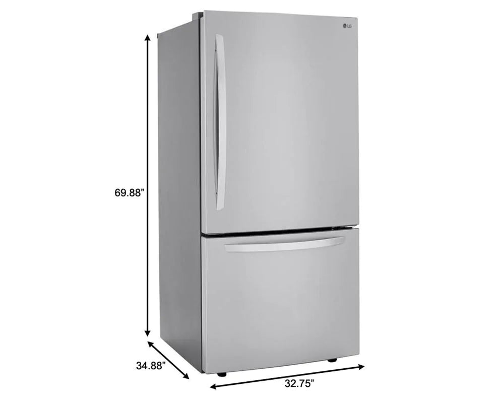 LG 26 pi³ Réfrigérateur à congélateur inférieur 33 pouces – Modèle LRDCS2603S - Acier inoxydable PrintProof - Neuf/Boîte ouverte