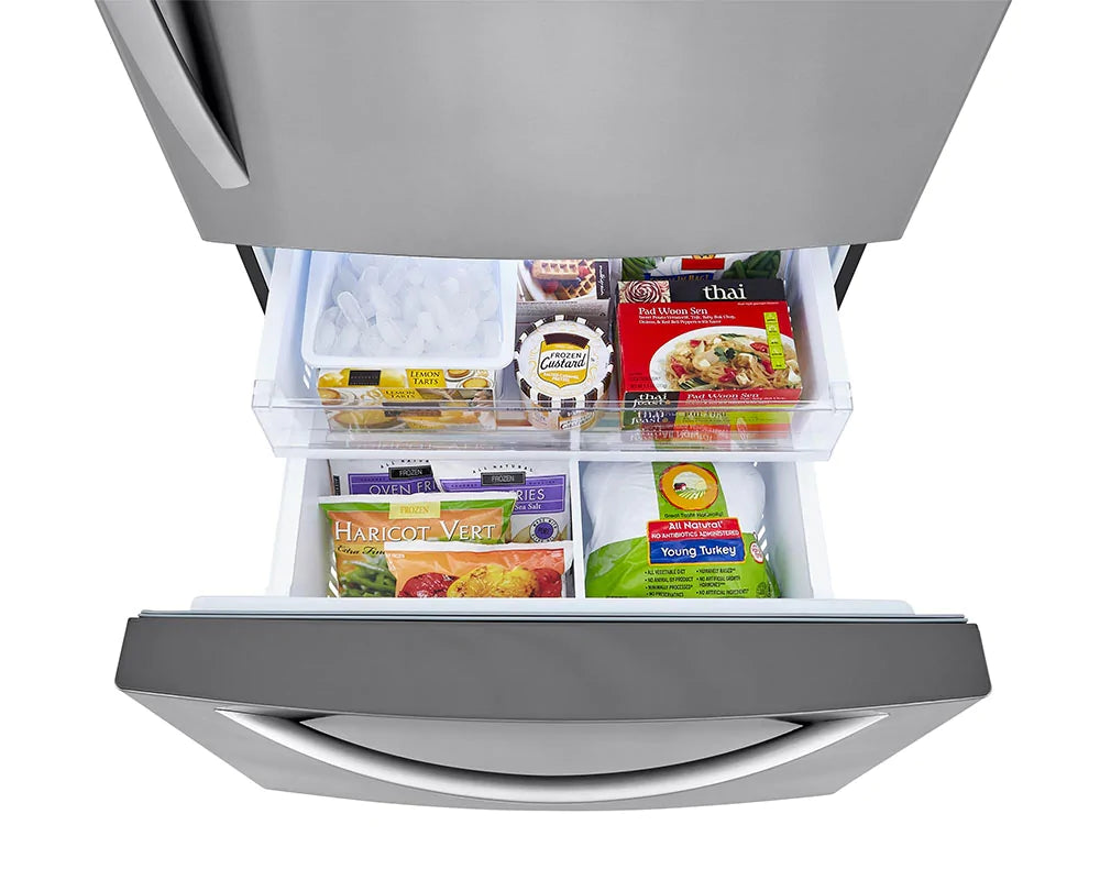 LG 26 pi³ Réfrigérateur à congélateur inférieur 33 pouces – Modèle LRDCS2603S - Acier inoxydable PrintProof - Neuf/Boîte ouverte