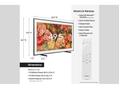 Samsung 50" QLED 4K The Frame Smart TV – Modèle LS03D / QN50LS03DAFXZA - Neuf/Boîte ouverte) :