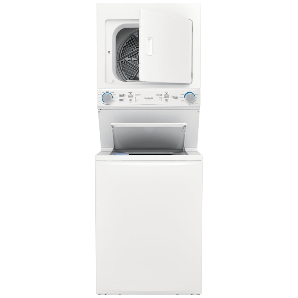 Frigidaire 4,5 / 5,6 pi³ Centre de lavage laveuse-sécheuse superposé 27 po – Modèle FLCE752CAW - Blanc - Neuf/Boîte ouverte
