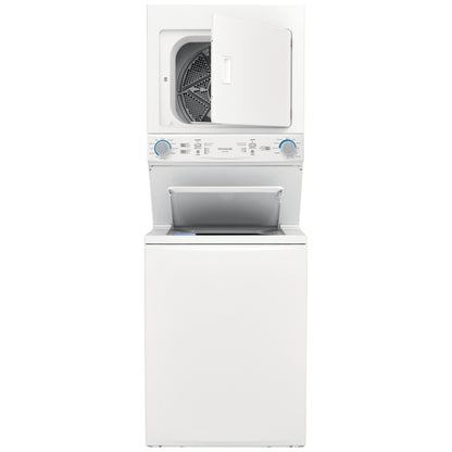 Frigidaire 4,5 / 5,6 pi³ Centre de lavage laveuse-sécheuse superposé 27 po – Modèle FLCE752CAW - Blanc - Neuf/Boîte ouverte