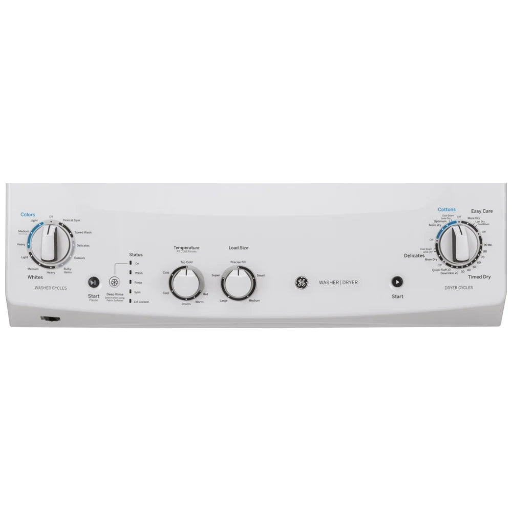GE 4,4 / 5,9 pi³ Centre de lavage laveuse-sécheuse superposé 27 po – Modèle GUD27ESMMWW - Blanc - Neuf/Boîte ouverte