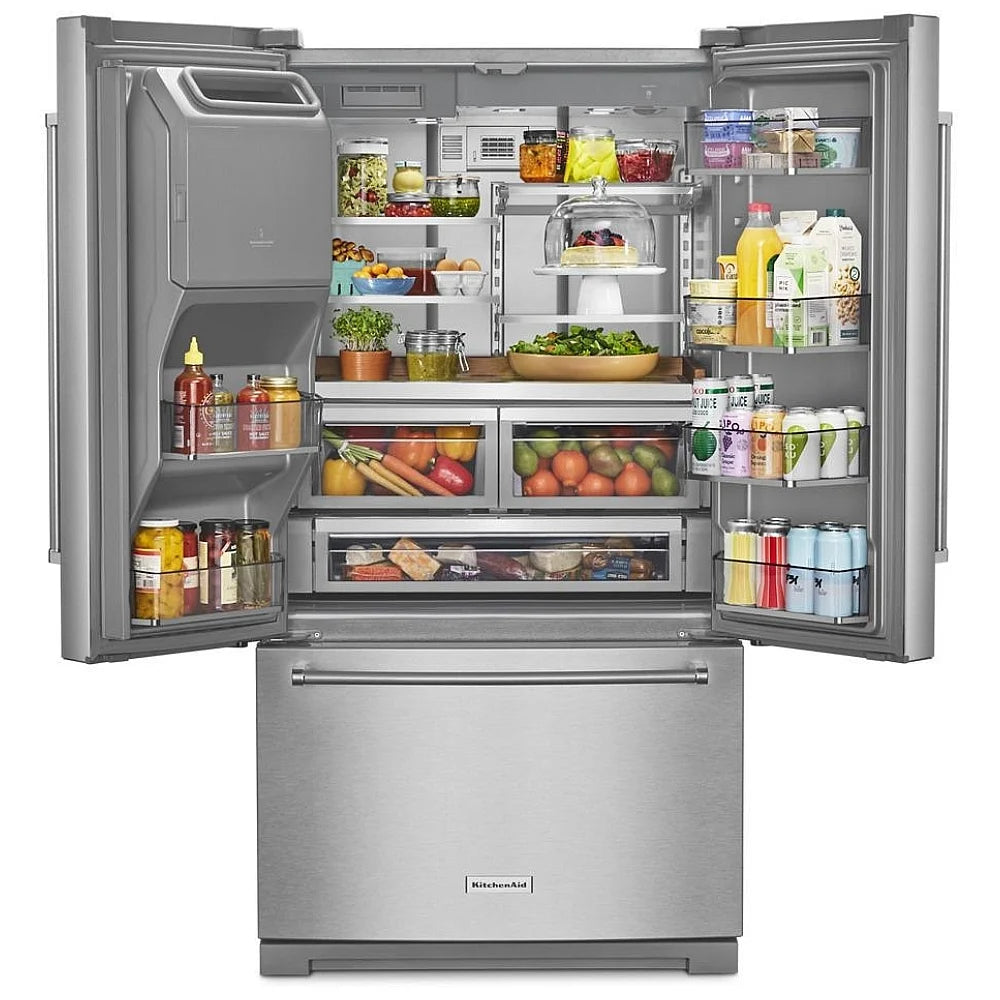 KitchenAid 26,8 pi³ Réfrigérateur à portes françaises – Modèle KRFF577KPS - Neuf/Boîte ouverte