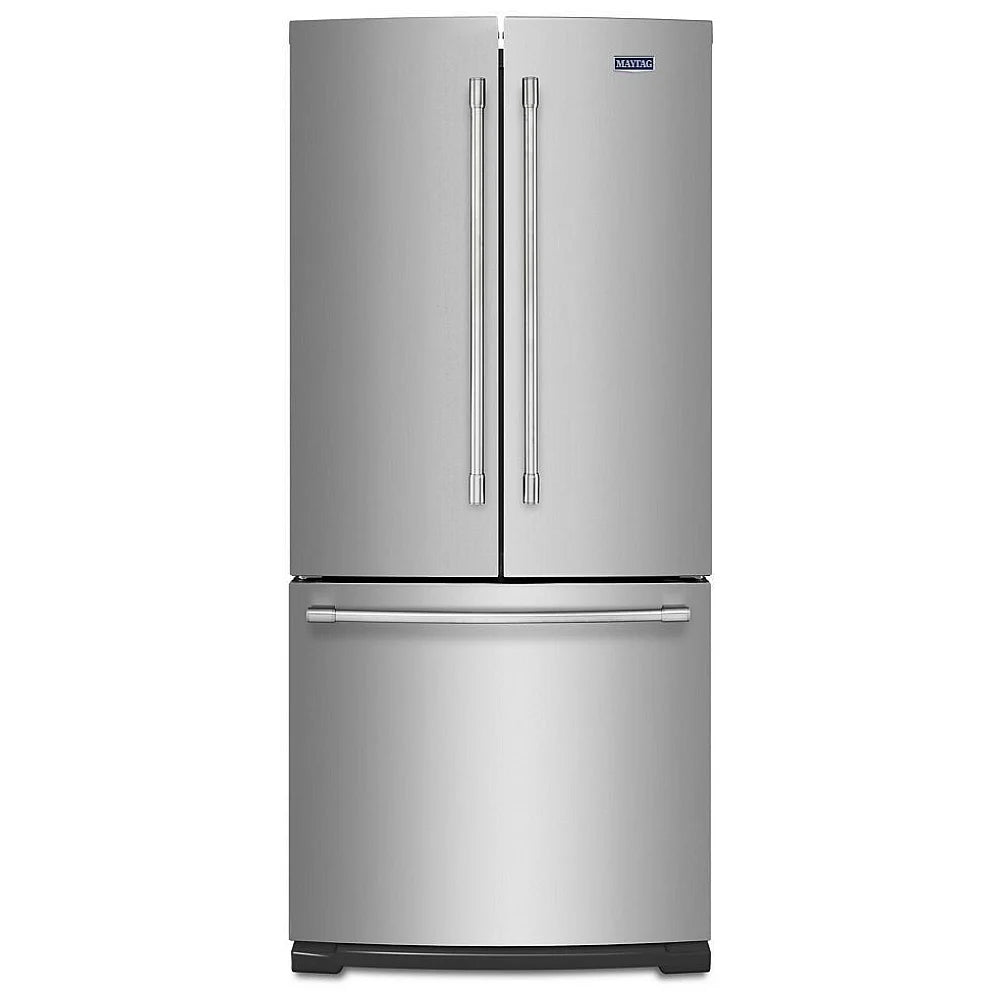 Maytag 19,6 pi³ Réfrigérateur porte française 30 pouces – Modèle MFB2055FRZ - Acier inoxydable résistant aux traces de doigts - Neuf/Boîte ouverte
