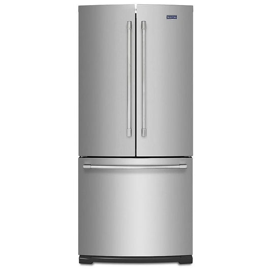 Maytag 19,6 pi³ Réfrigérateur porte française 30 pouces – Modèle MFB2055FRZ - Acier inoxydable résistant aux traces de doigts - Neuf/Boîte ouverte