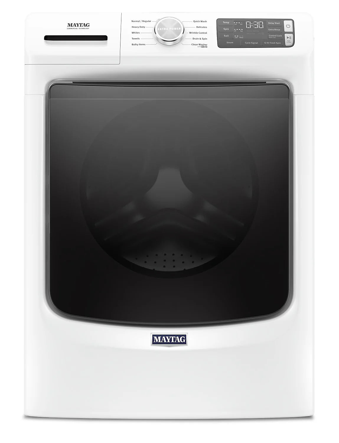Maytag Ensemble laveuse frontale 5,2 pi³ avec Extra Power et sécheuse électrique 7,3 pi³ – Modèles MHW5630HW & YMED5630HW - Blanc - Neuf/Boîte ouverte