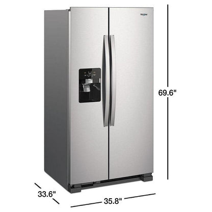 Whirlpool 25,4 pi³ Réfrigérateur côte à côte – Modèle WRS335SDHM - Neuf/Boîte ouverte