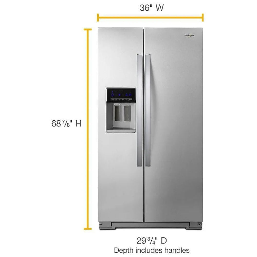 Whirlpool 20.6 cu. ft. Counter-Depth Side-by-Side Refrigerator – Model WRS571CIHZ – New/Open Box