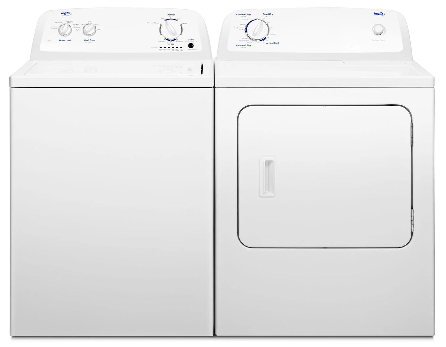 Inglis 27-inch Top Load Washer and Electric Dryer Combo, 4.4 cu. ft. and 6.5 cu. ft. Capacity, Classic White Finish - New/Open Box